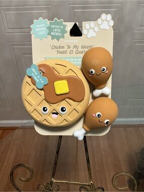 Fringe - Set Of 3 - "Chicken To My Waffles" Squeaky Latex Puppy/Dog Toy NEW